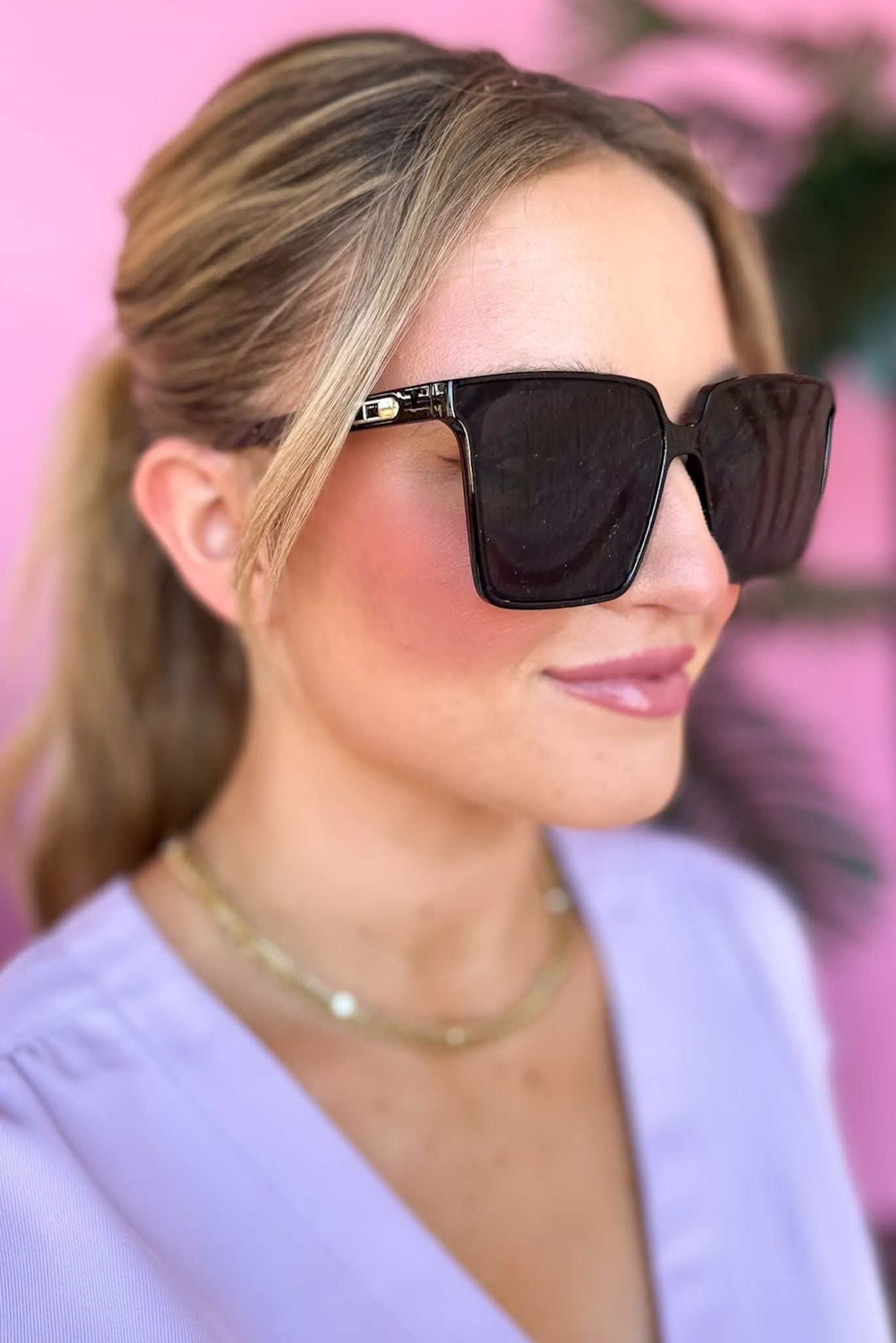 Black Lense Square Sunglasses, accessory, sunglasses, must have sunglasses, spring accessory, summer accessory, shop style your senses by mallory fitzsimmons, ssys by mallory fitzsimmons