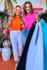 SSYS The Shelby Shoulder Pad Sleeveless Top In Pink, ssys the label, spring break top, spring break style, spring fashion affordable fashion, elevated style, bright style, shoulder pad top, mom style, shop style your senses by mallory fitzsimmons, ssys by mallory fitzsimmons