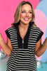 Black Striped Zip Collar Cap Sleeve Dress, must have dress, must have style, weekend style, spring fashion, elevated style, elevated dress, mom style, shop style your senses by mallory fitzsimmons, ssys by mallory fitzsimmons