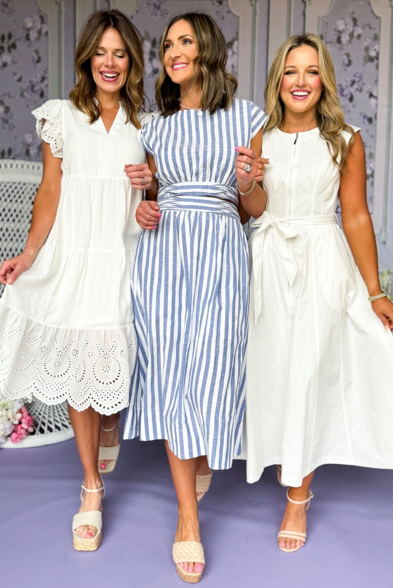 White Round Neck Sleeveless Front Zipper Sash Tie Midi Dress, spring dress, elevated dress, must have dress, mothers day dress, special occasion dress, spring style, summer style, church dress, mom style, shop style your senses by Mallory Fitzsimmons, ssys by Mallory Fitzsimmons Edit alt text
