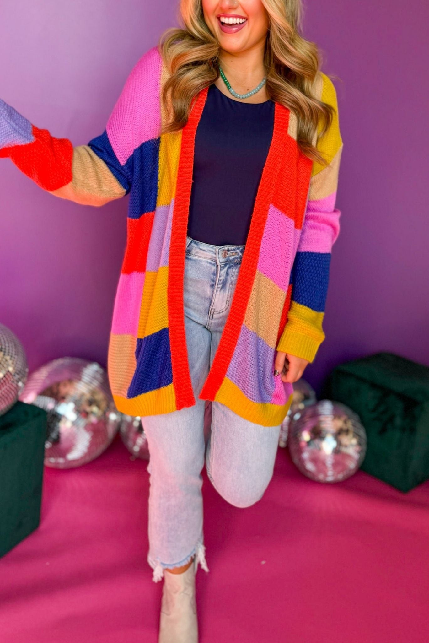 Orange Multi Patch Long Sleeve Cardigan, must have cardigan, must have style, elevated cardigan, elevated style, winter style, winter cardigan, winter collection, shop style your senses by mallory fitzsimmons