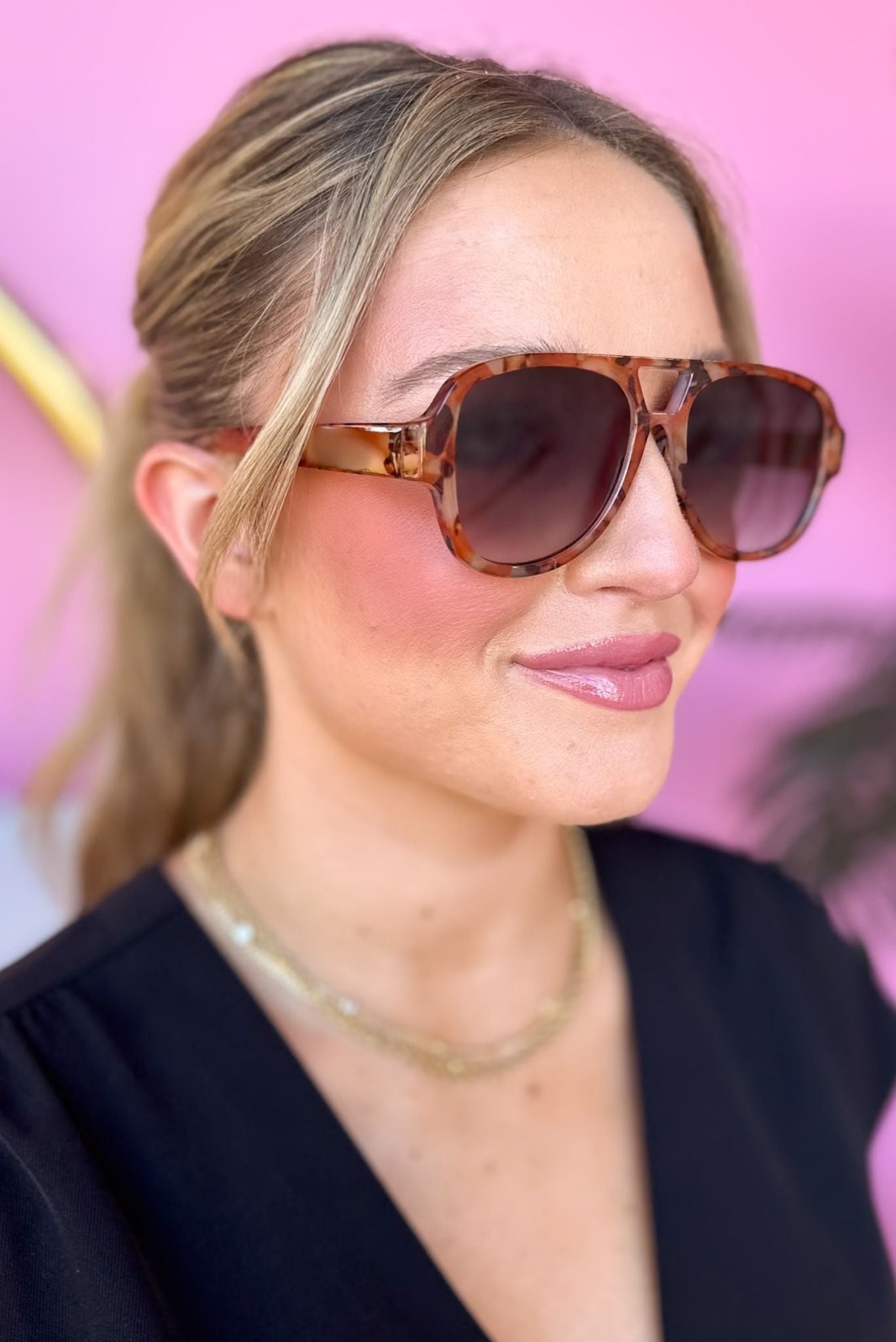 Brown Tortoise Black Lense Aviator Sunglasses, accessory, sunglasses, must have sunglasses, spring accessory, summer accessory, shop style your senses by mallory fitzsimmons, ssys by mallory fitzsimmons
