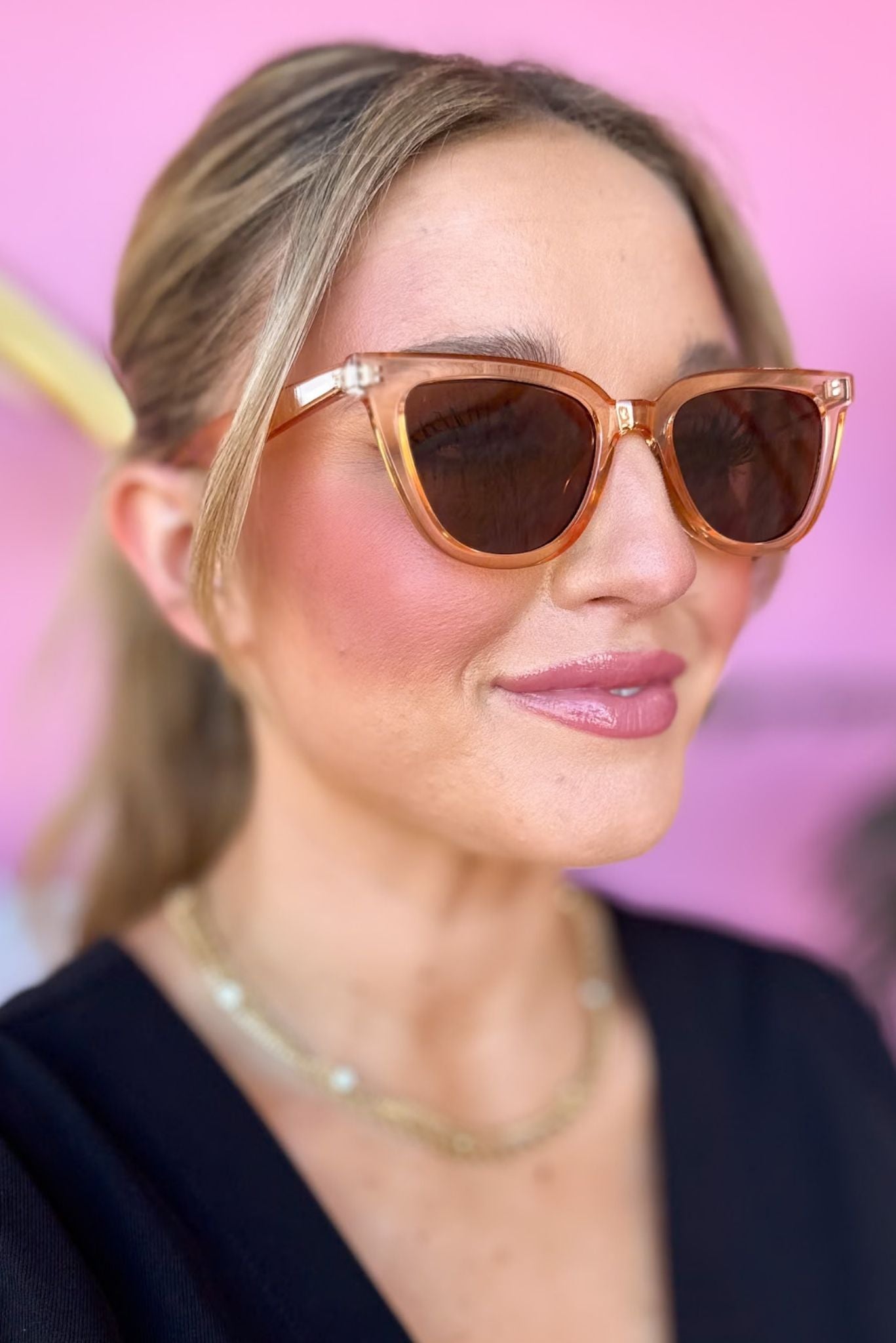 Clear Brown Lense Round Sunglasses, accessory, sunglasses, must have sunglasses, spring accessory, summer accessory, shop style your senses by mallory fitzsimmons, ssys by mallory fitzsimmons
