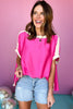 Fuchsia Contrast Band Boat Neck Top, must have top, must have style, summer style, spring fashion, elevated style, elevated top, mom style, shop style your senses by mallory fitzsimmons, ssys by mallory fitzsimmons