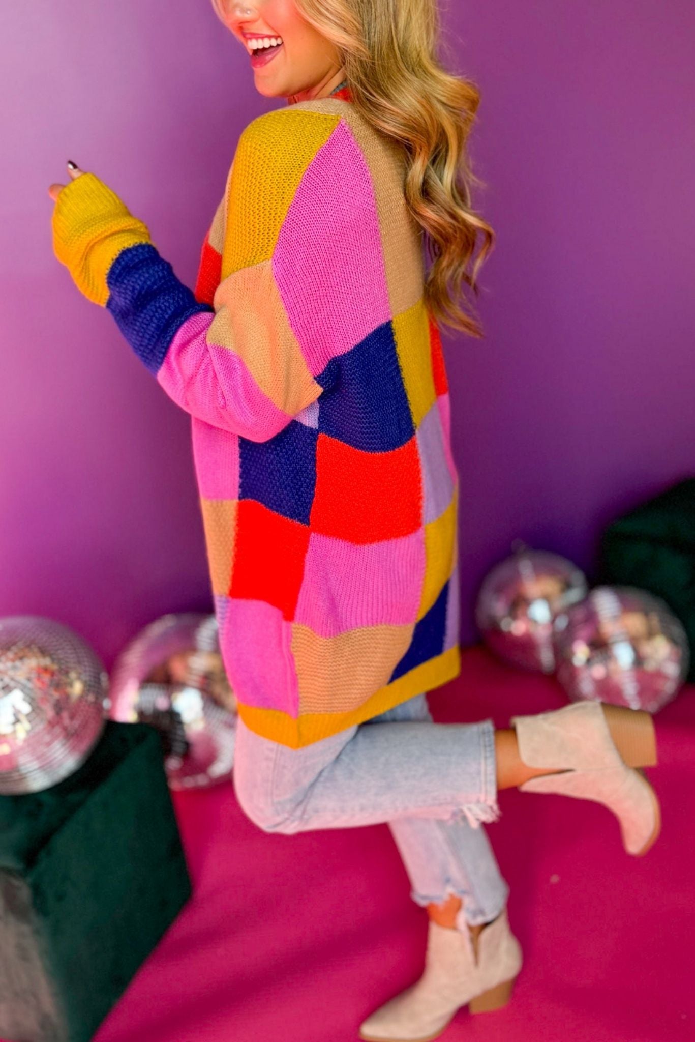 Orange Multi Patch Long Sleeve Cardigan, must have cardigan, must have style, elevated cardigan, elevated style, winter style, winter cardigan, winter collection, shop style your senses by mallory fitzsimmons