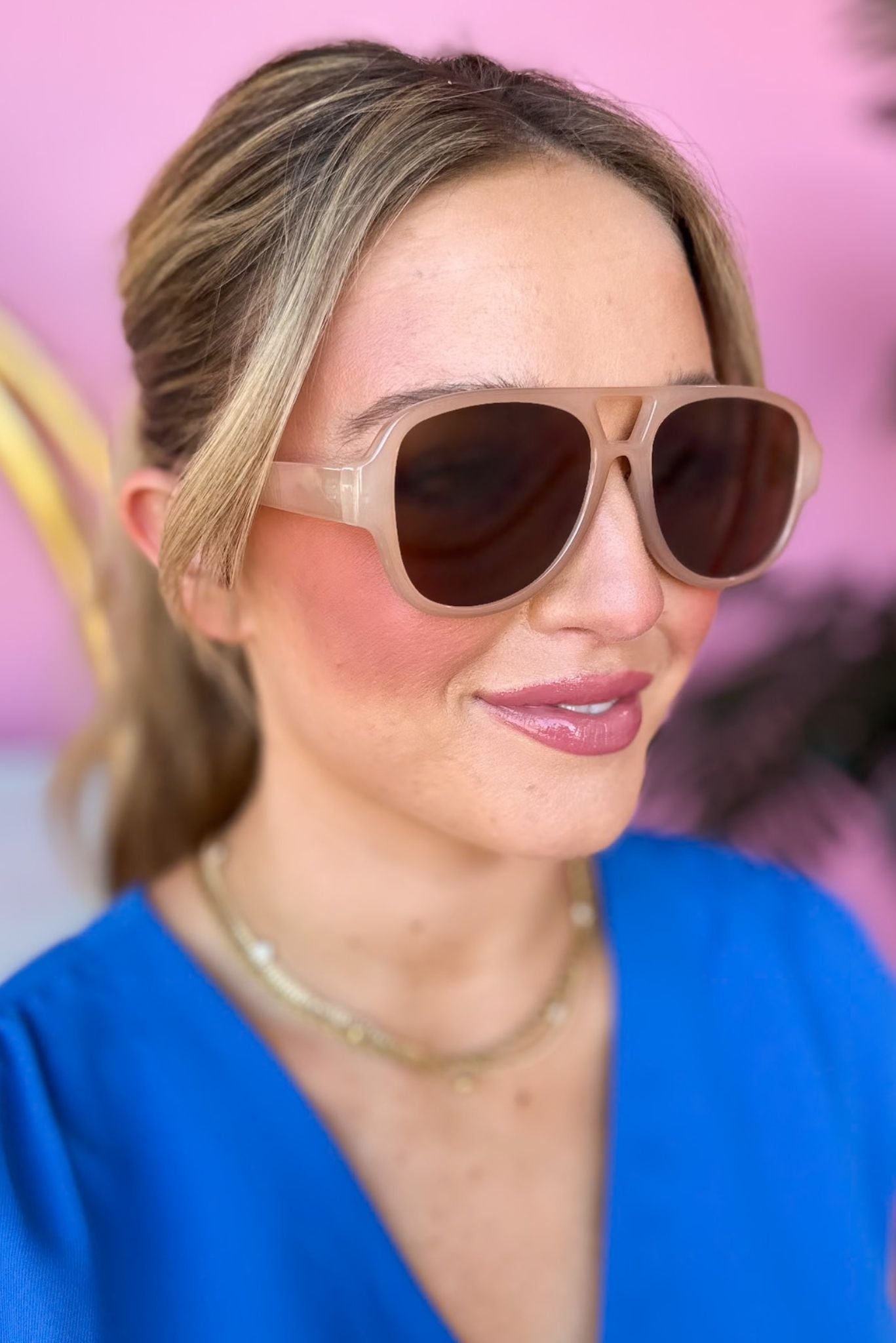 Cream Black Lense Aviator Sunglasses, accessory, sunglasses, must have sunglasses, spring accessory, summer accessory, shop style your senses by mallory fitzsimmons, ssys by mallory fitzsimmons