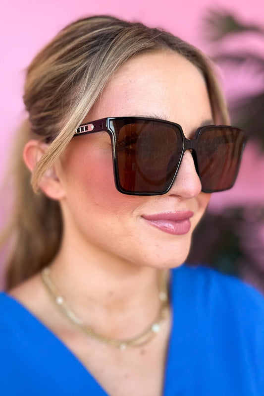 Black Brown Lense Square Sunglasses, accessory, sunglasses, must have sunglasses, spring accessory, summer accessory, shop style your senses by mallory fitzsimmons, ssys by mallory fitzsimmons