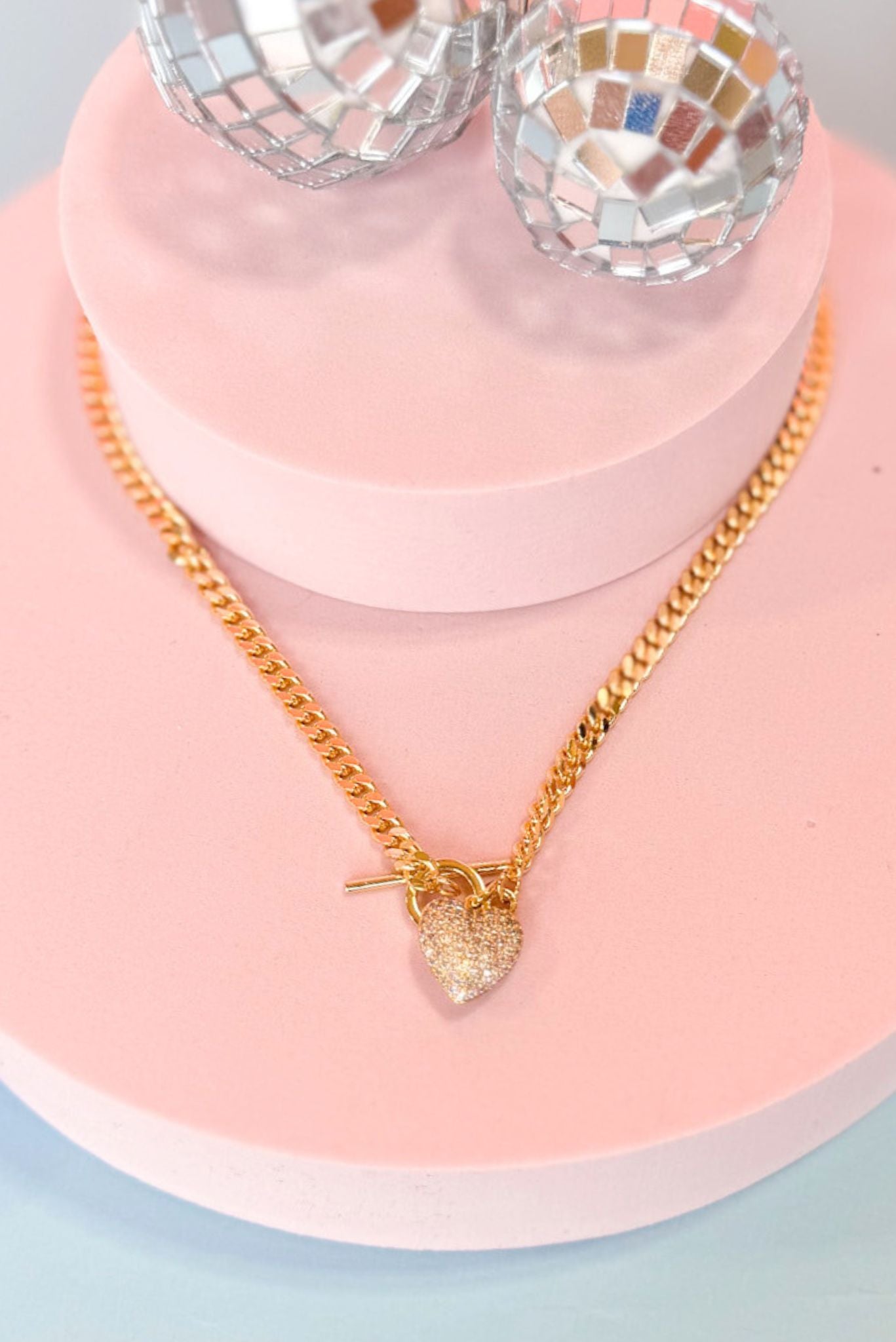 Gold Curb Chain Toggle Heart Necklace, accessory, necklace, dainty accessory, dainty necklace, gold accessory, gold necklace, curb chain necklace, gold curb chain necklace, toggle heart necklace, gold toggle heart necklace, must have accessory, must have necklace, elevated accessory, elevated necklace, elevated style, elevated styling, Shop Style Your Senses by Mallory Fitzsimmons, SSYS by Mallory Fitzsimmons
