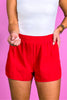 SSYS Solid Active Shorts In Red *FINAL SALE*