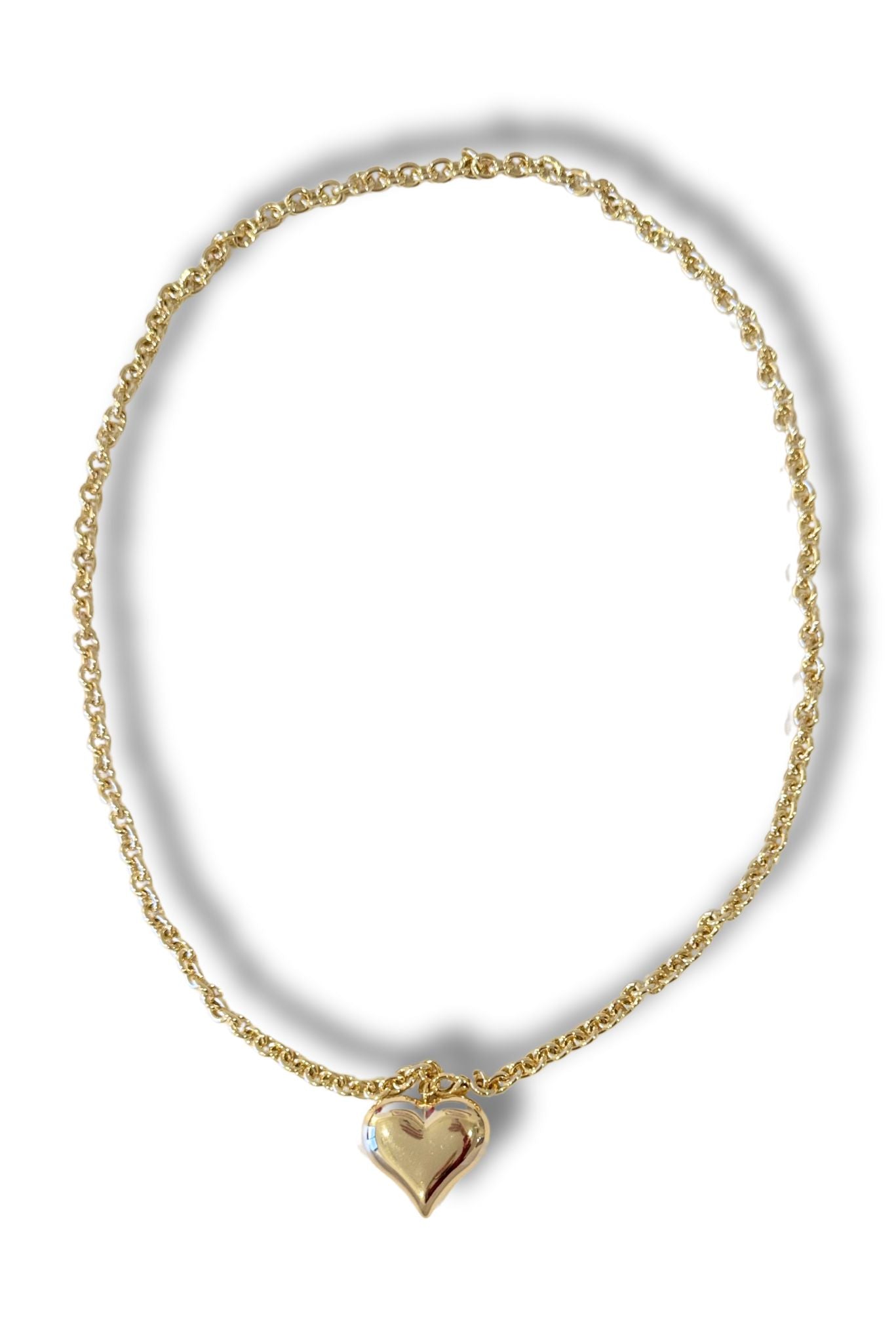 SSYS Gold 31" Puffy Heart Necklace