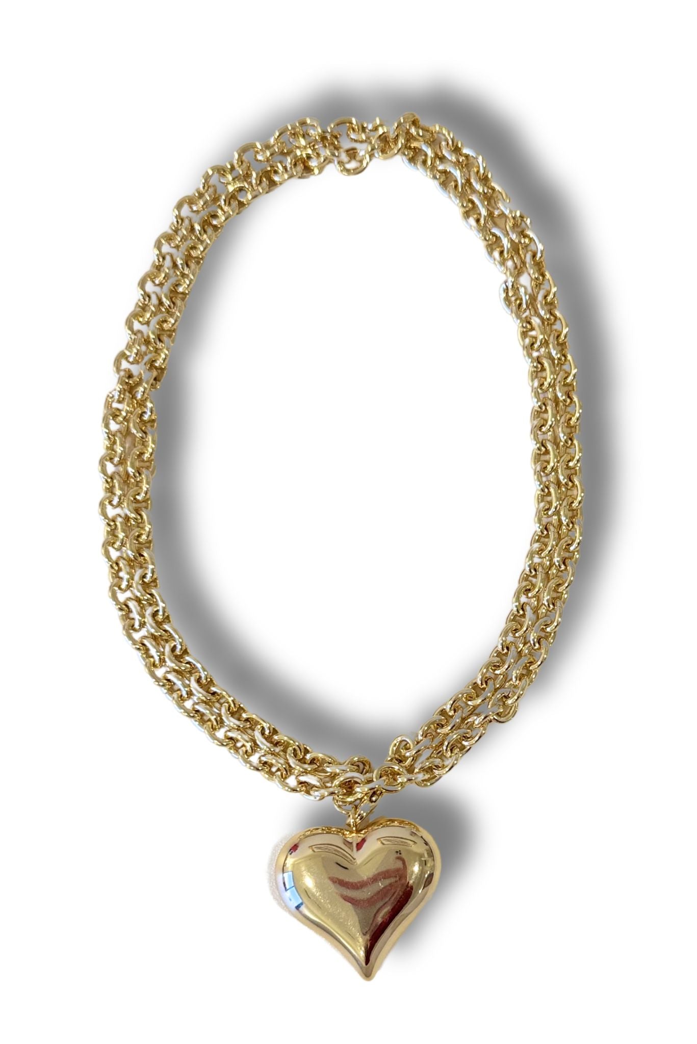 SSYS Gold 31" Puffy Heart Necklace