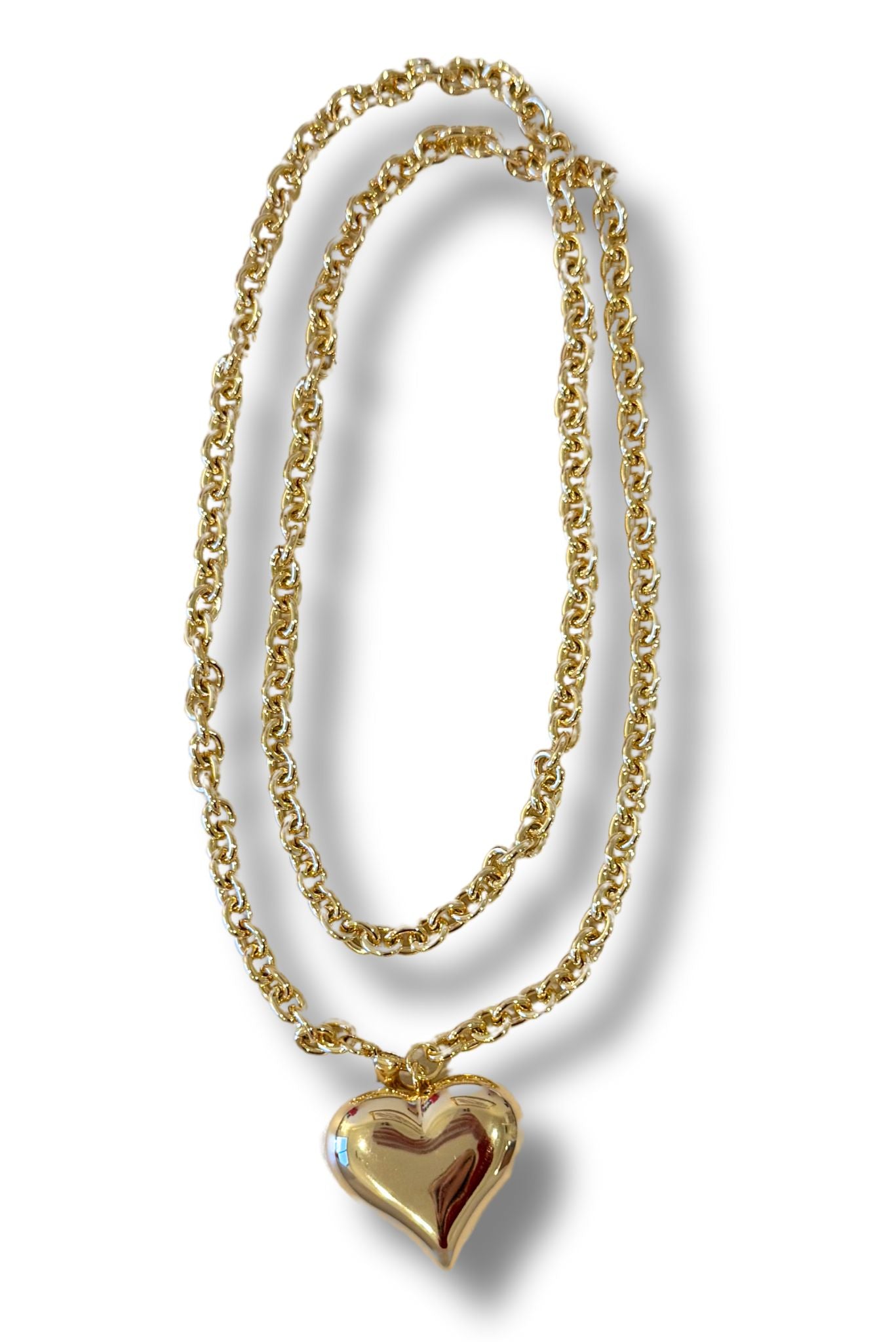 SSYS Gold 31" Puffy Heart Necklace