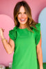 Kelly Green Pleated Shoulder Detail Dress, statement sleeve, must have dress, must have style, weekend style, brunch style, spring fashion, elevated style, elevated style, mom style, shop style your senses by mallory fitzsimmons, ssys by mallory fitzsimmons Edit alt text
