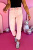 Vervet Pink Wash Mid Rise Front Pocket Crop Flare Jeans,  pink jeans, crop jeans, must have jeans, must have style, must have comfortable style, spring fashion, spring style, street style, mom style, elevated comfortable, elevated style, shop style your senses by mallory fitzsimmons