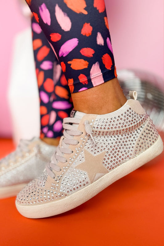 Grey Crystal Embellished Star Mid Sneakers, shoes, sneakers, rhinestone sneakers, must have sneakers, shop style your senses by mallory fitzsimmons, ssys by mallory fitzsimmons