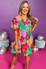Green Multi Floral Tie Neck Half Balloon Sleeve Dress, floral dress, must have dress, must have style, weekend style, spring fashion, elevated style, elevated style, mom style, shop style your senses by mallory fitzsimmons, ssys by mallory fitzsimmons  Edit alt text