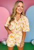 Orange Print Collared Button Down Short Sleeve Romper, orange romper, must have romper, must have style, summer style, spring fashion, elevated style, elevated romper, mom style, shop style your senses by mallory fitzsimmons, ssys by mallory fitzsimmons
