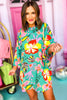 Teal Multi Floral Back Ribbon Tie Closure Raglan Sleeve Dress, Printed dress, must have dress, elevated dress, vacation style, summer style, spring style, mom style, summer fashion, spring fashion, shop style your senses by Mallory Fitzsimmons, ssys by Mallory Fitzsimmons