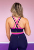 SSYS Navy Layered Sports Bra In Pink Contrast