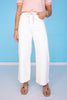 Vervet High Rise White Rope Drawstring Waist Wide Leg Jeans