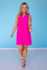 SSYS Brynlee Crepe Collared Sleeveless Dress In Pink