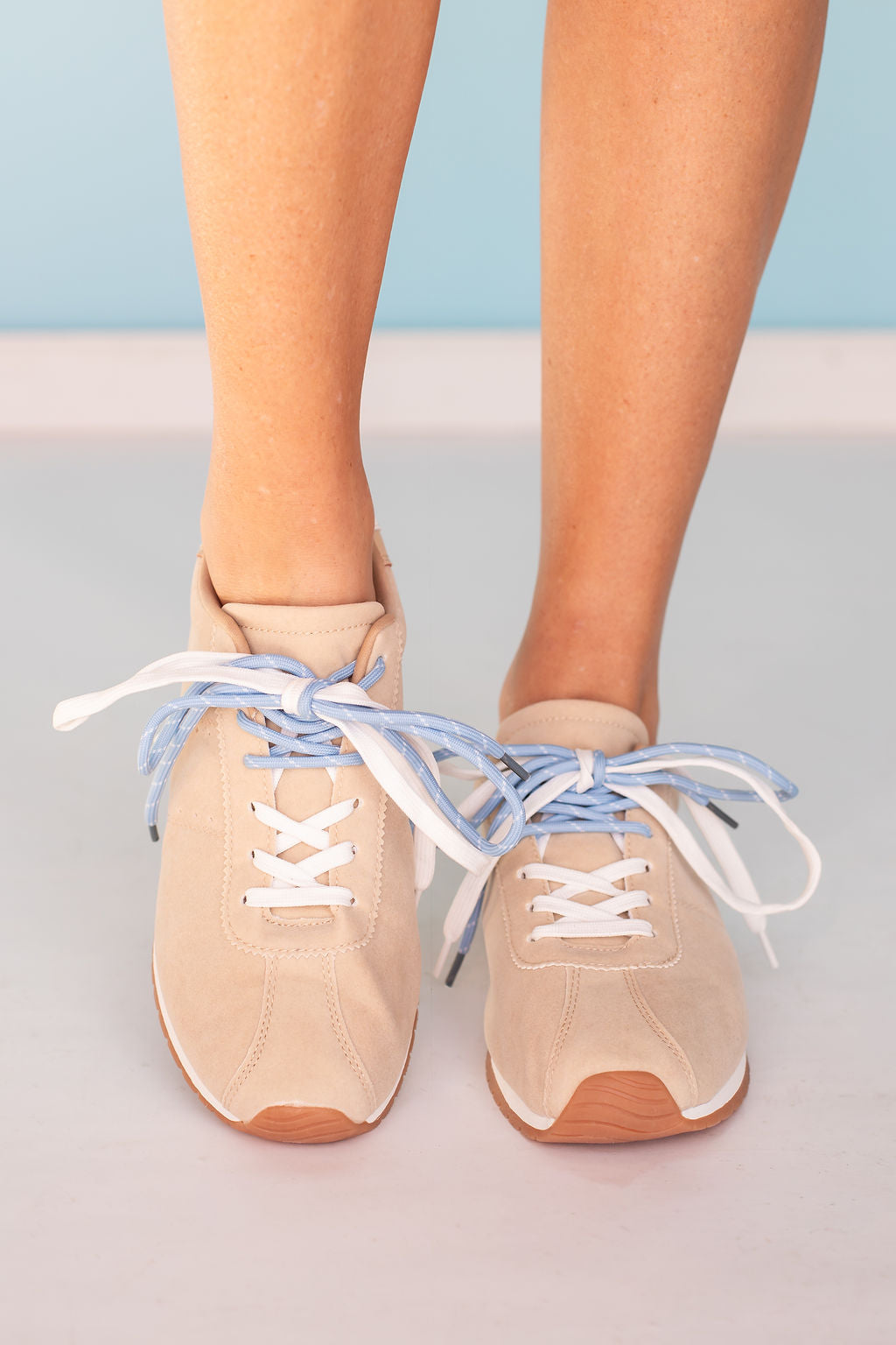 Taupe Cord Double Lace Suede Sneakers *FINAL SALE*