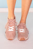 Pink Cord Double Lace Suede Sneakers