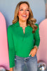 SSYS The Long Sleeve Ellie Top In Kelly Green,  ssys the label, green top, long sleeve top, must have top, elevated top, spring style, spring top, mom style, church style, brunch style, shop style your senses by mallory fitzsimmons