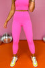 SSYS Neon Pink 3/4 Length Scallop Seamless Leggings Version 2, Ssys athlesiure, Spring athleisure, athleisure, elevated athleisure, signature leggings, must have leggings , athletic leggings, athletic style, mom style, shop style your senses by mallory fitzsimmons, ssys by mallory fitzsimmons