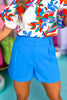 French Blue High Rise Trouser Shorts, must have shorts, elevated shorts, spring fashion, spring shorts, mom style, summer fashion, shop style your senses by Mallory Fitzsimmons, ssys by Mallory Fitzsimmons