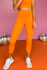 SSYS Neon Orange 3/4 Length Scallop Seamless Leggings Version 2, Ssys athlesiure, Spring athleisure, athleisure, elevated athleisure, signature leggings, must have leggings , athletic leggings, athletic style, mom style, shop style your senses by mallory fitzsimmons, ssys by mallory fitzsimmons