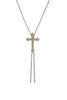 Gold Cross Charm Y Shape Necklace