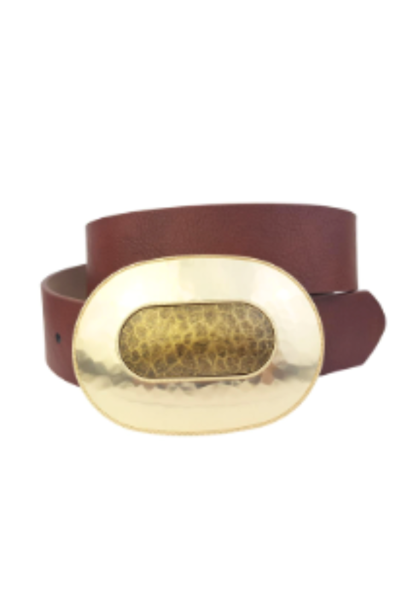 Brown Brass Buckle Belt