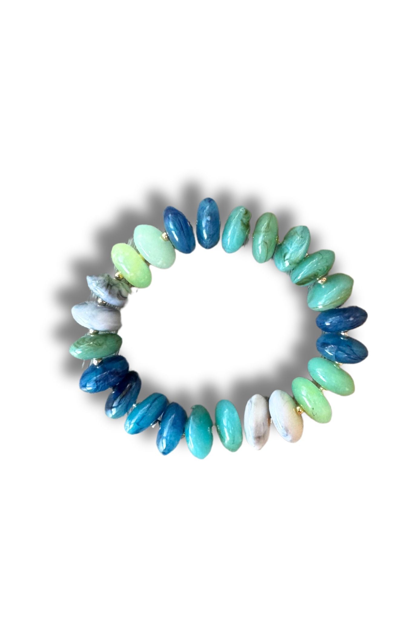 Turquoise Oval Disk Beaded Bracelet *FINAL SALE*