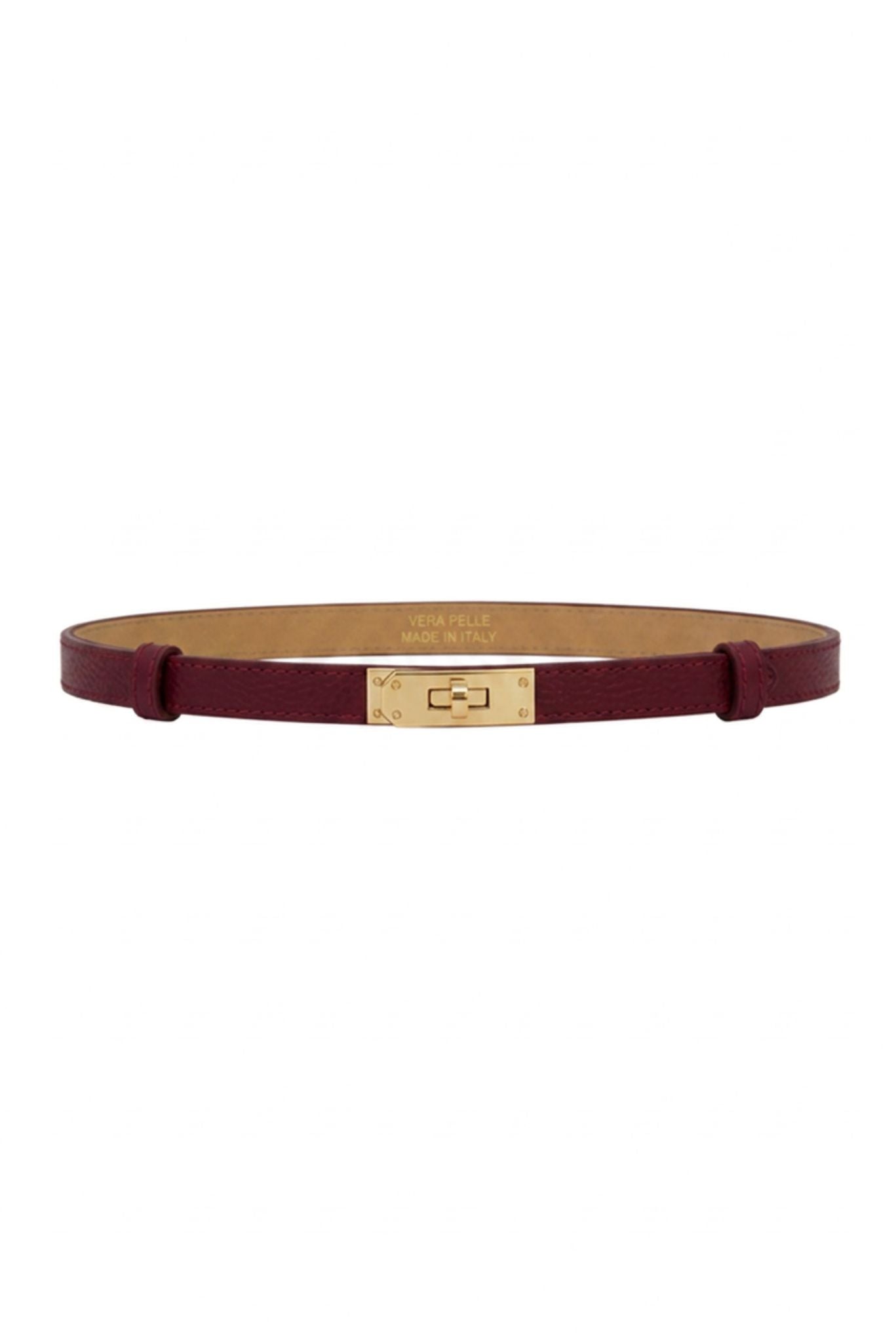 Burgundy Genuine Italian Leather Adjustable Belt