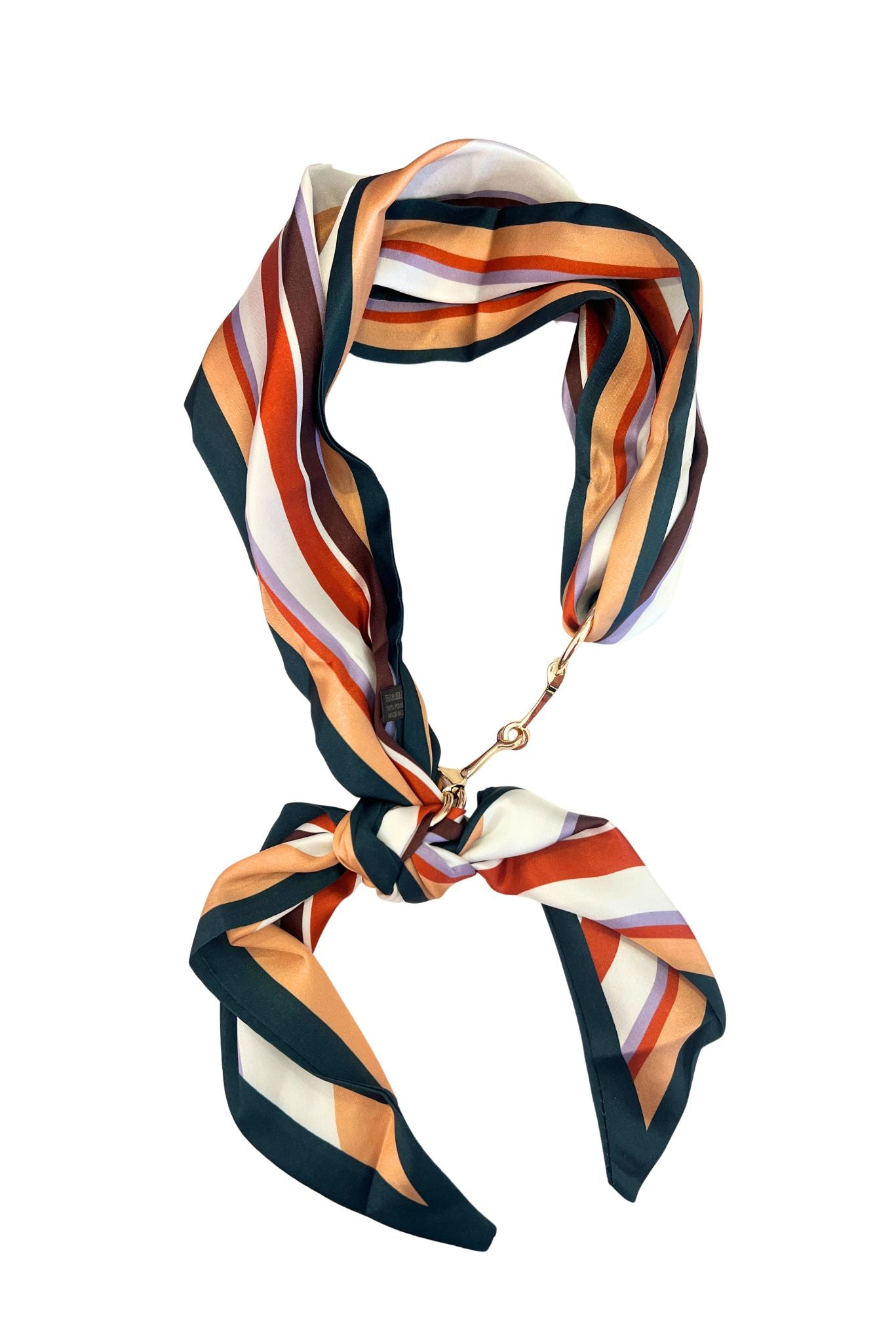 Multi Stripe Horsebit Buckle Scarf