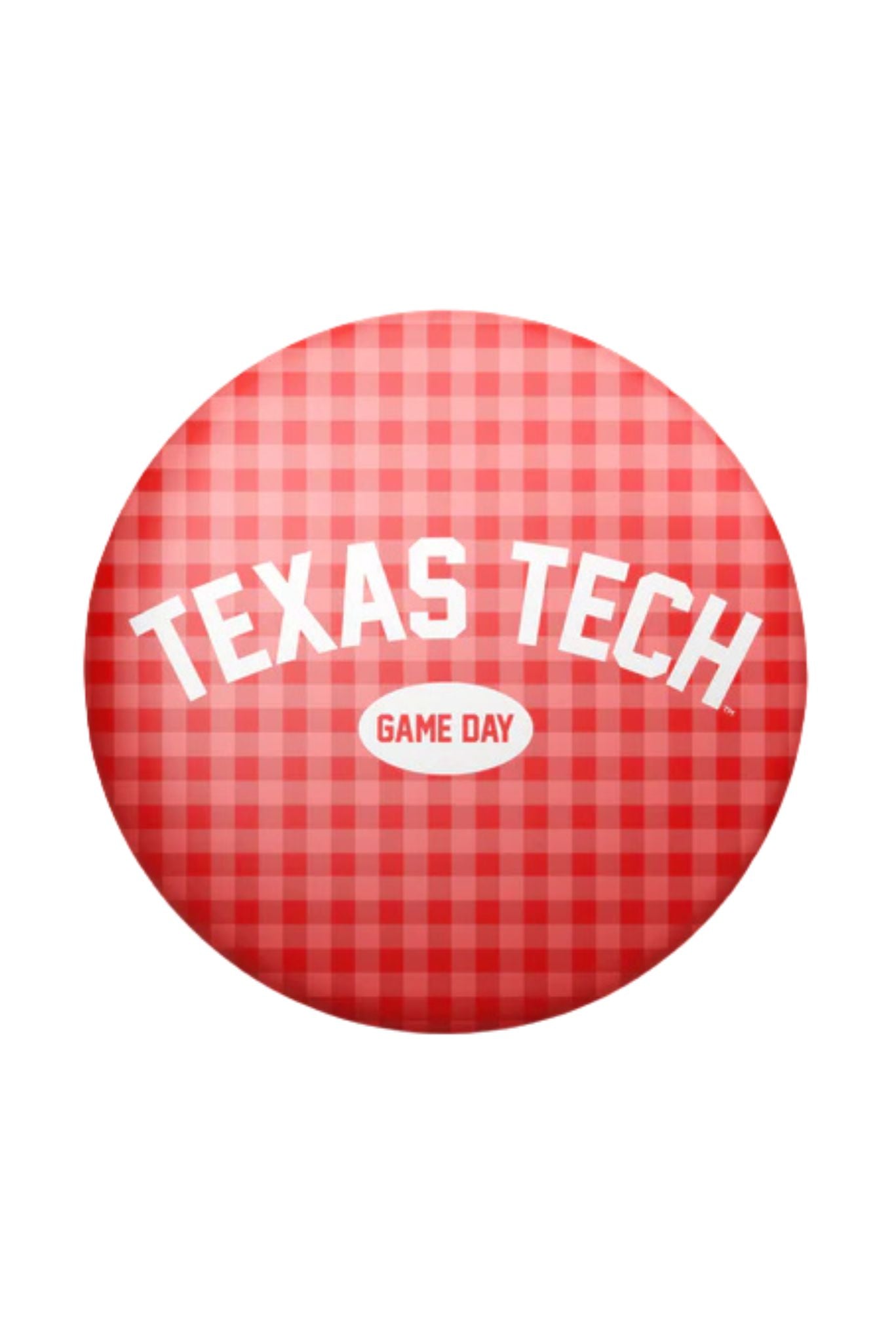 Texas Tech Gingham Gameday Button