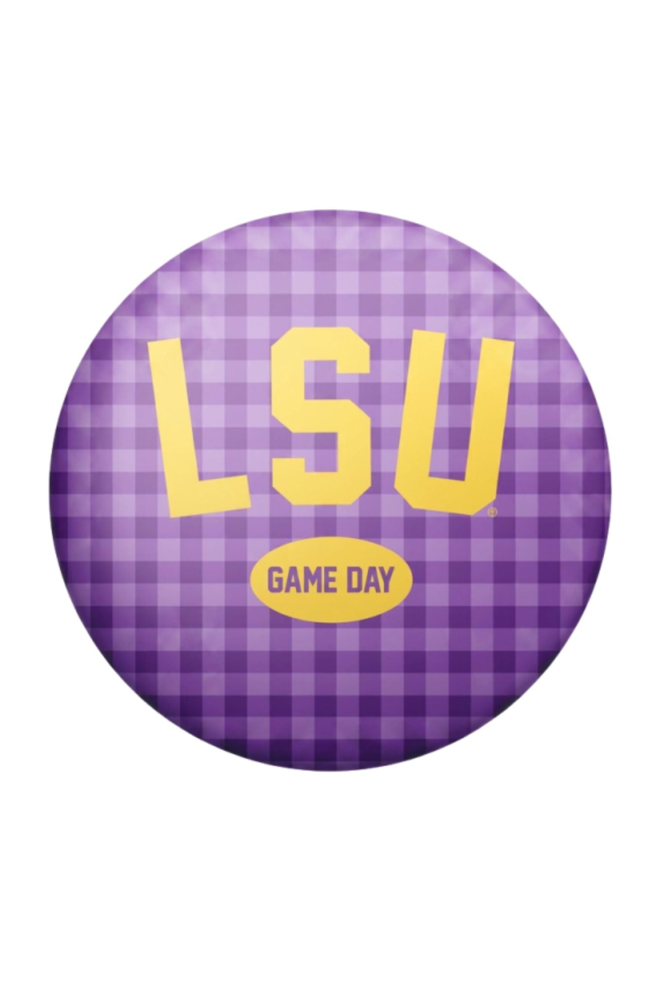 LSU Game Day Gingham Button