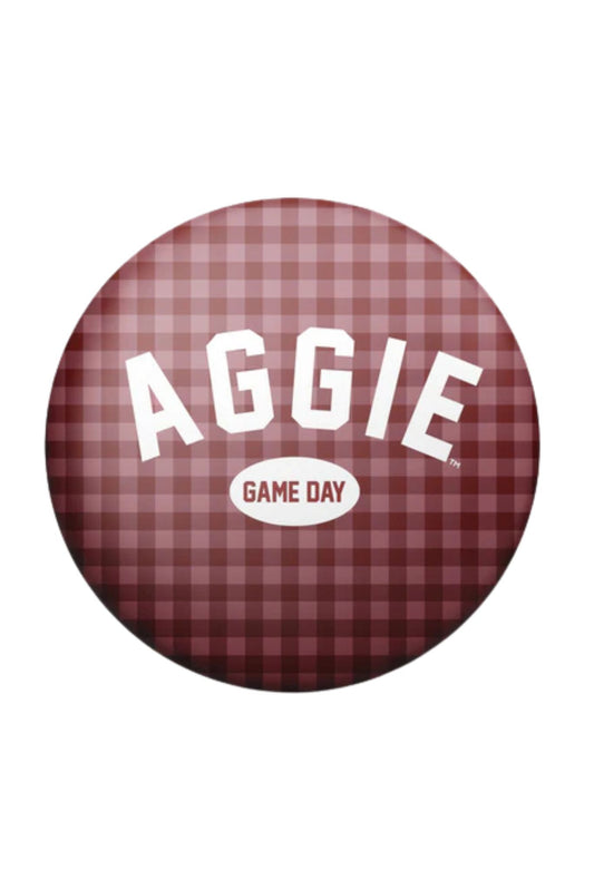 Aggie Game Day Gingham Button