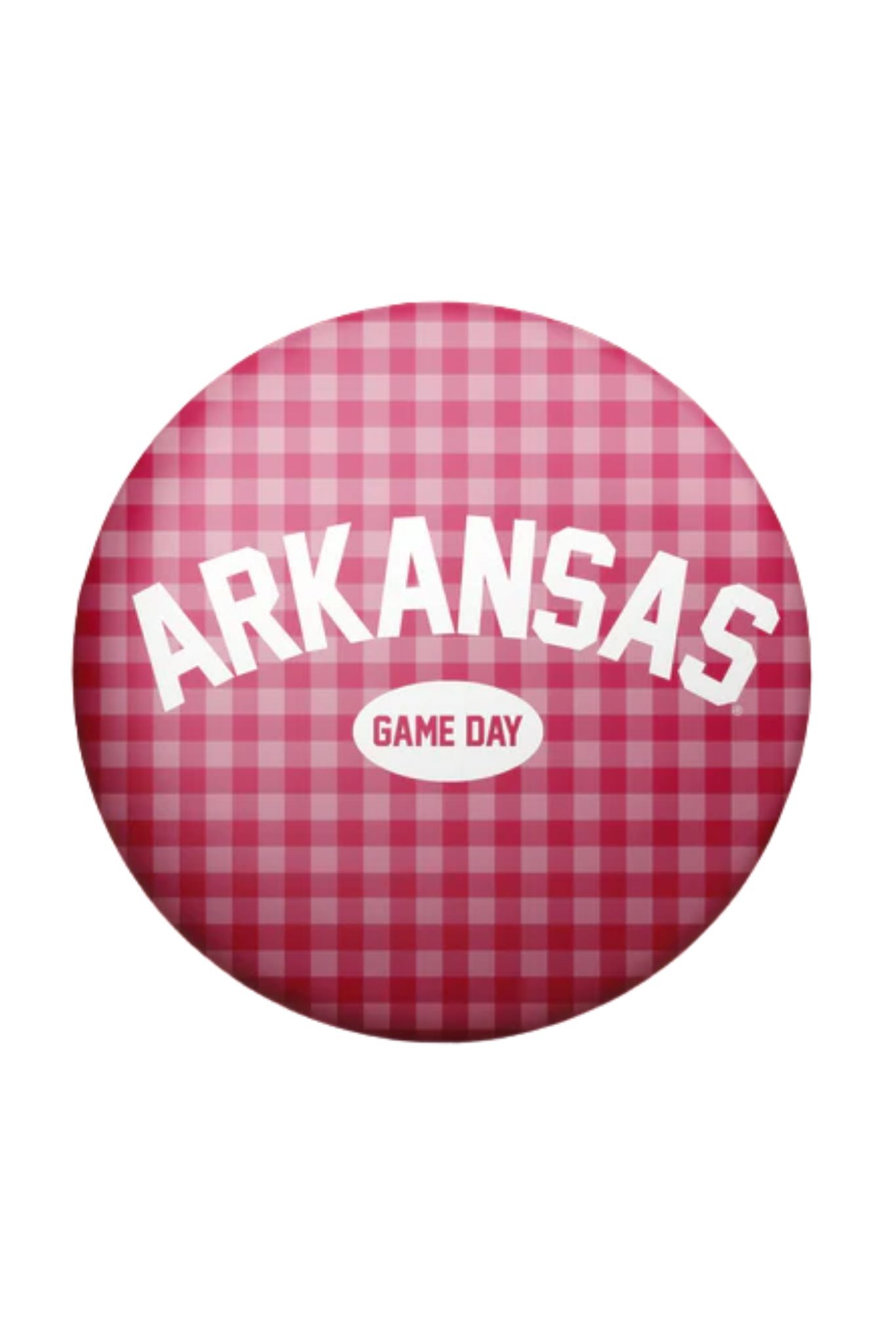 Arkansas Game Day Gingham Button
