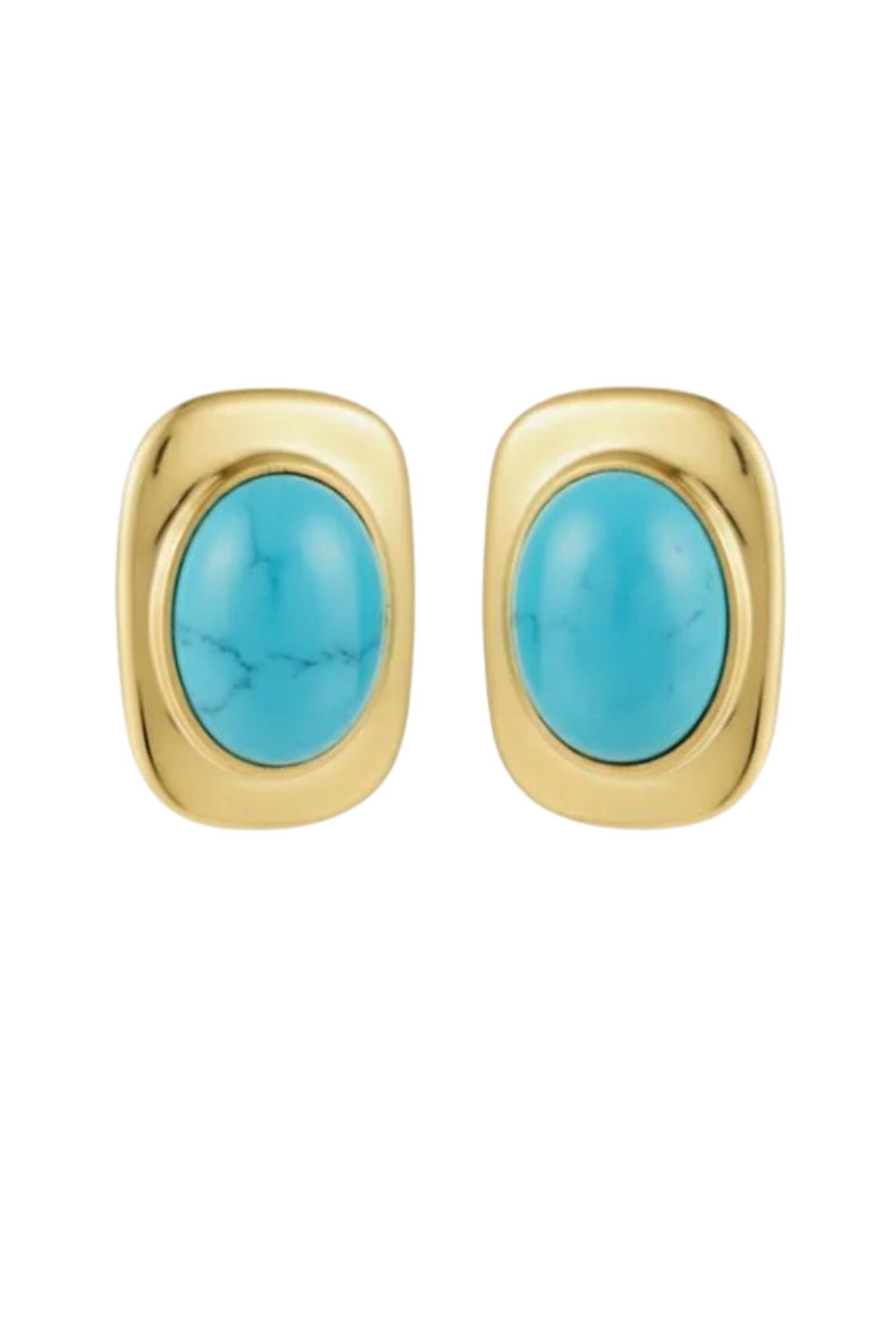 Turquoise Oval Stud Earrings