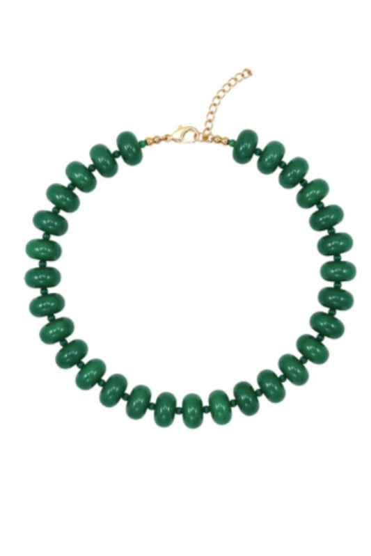 Emerald Beaded Statement Necklace