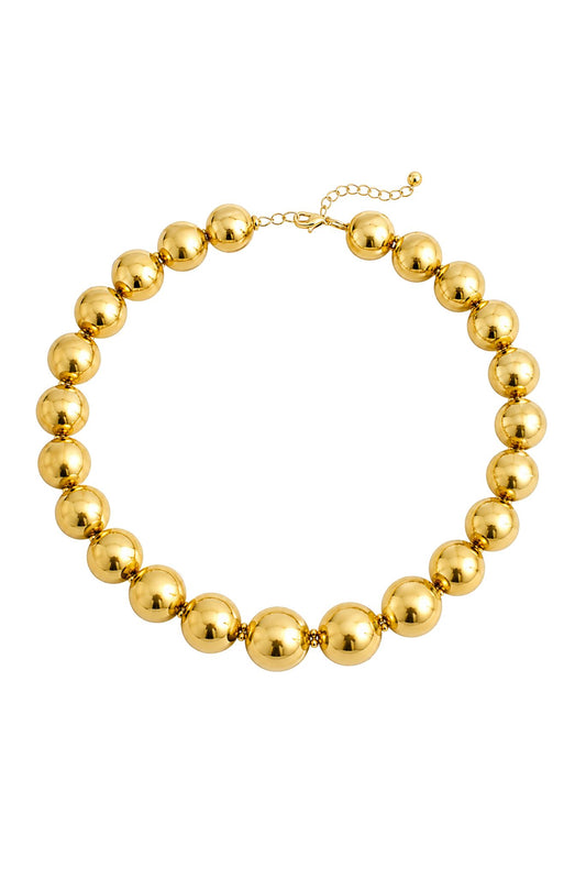 Gold Beaded Statement Necklace