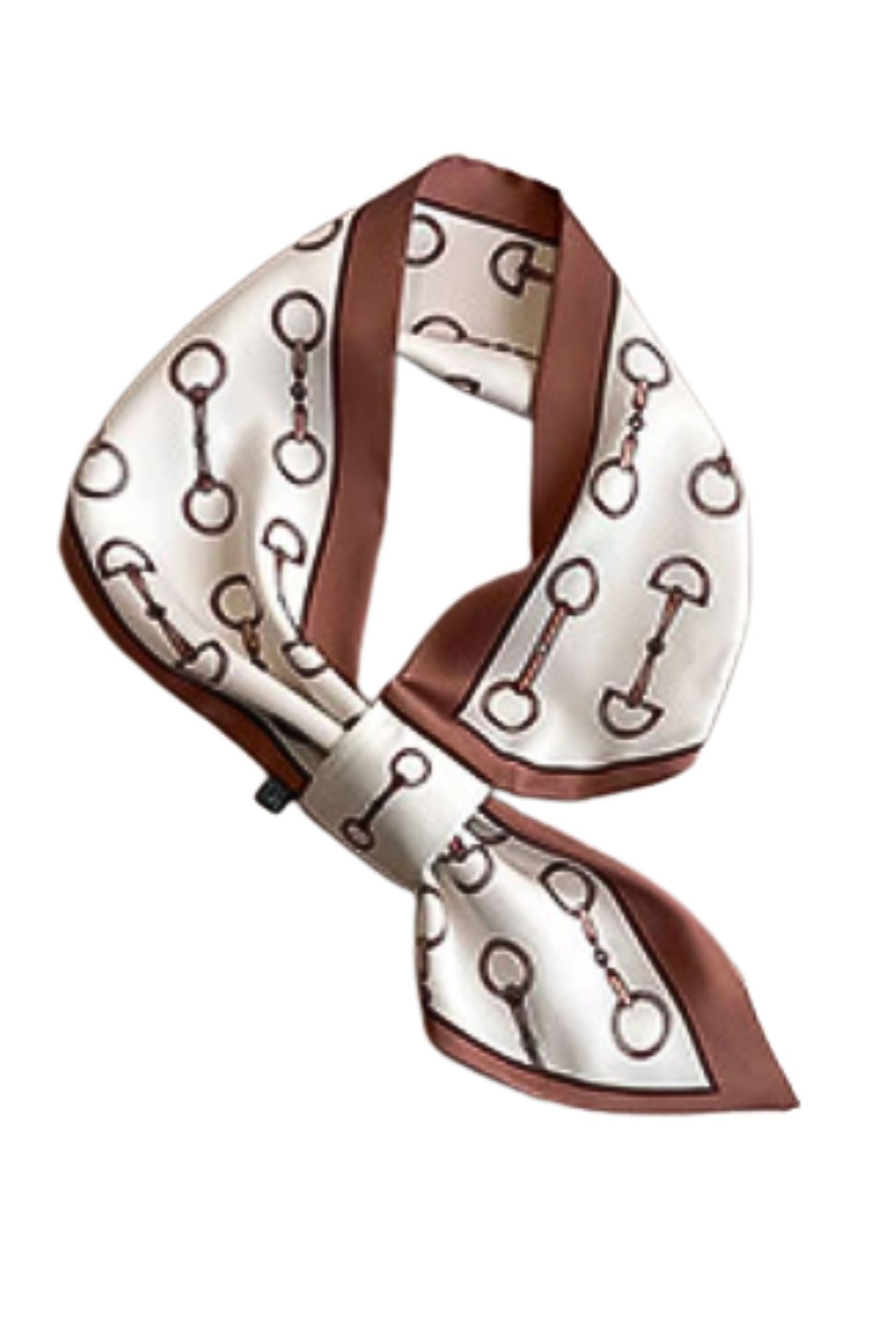 Ivory Horsebit Print Satin Scarf