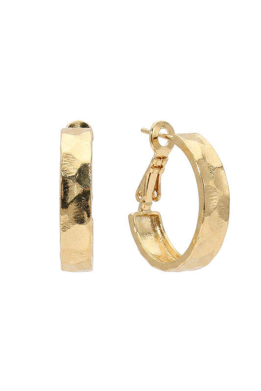 Gold Dipped Hypoallergenic Textured Hoop Earrings