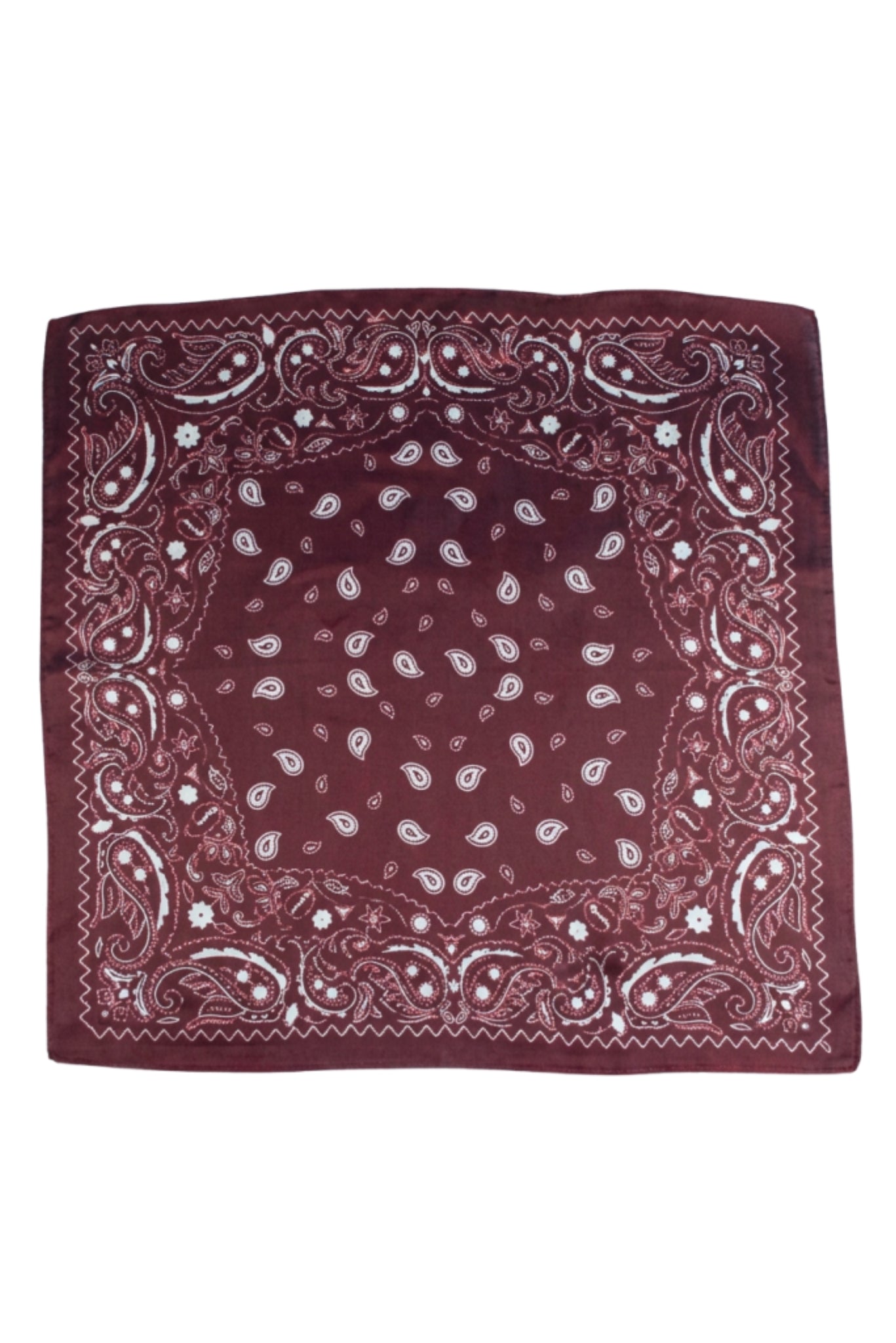Maroon Paisley Print Bandana Scarf