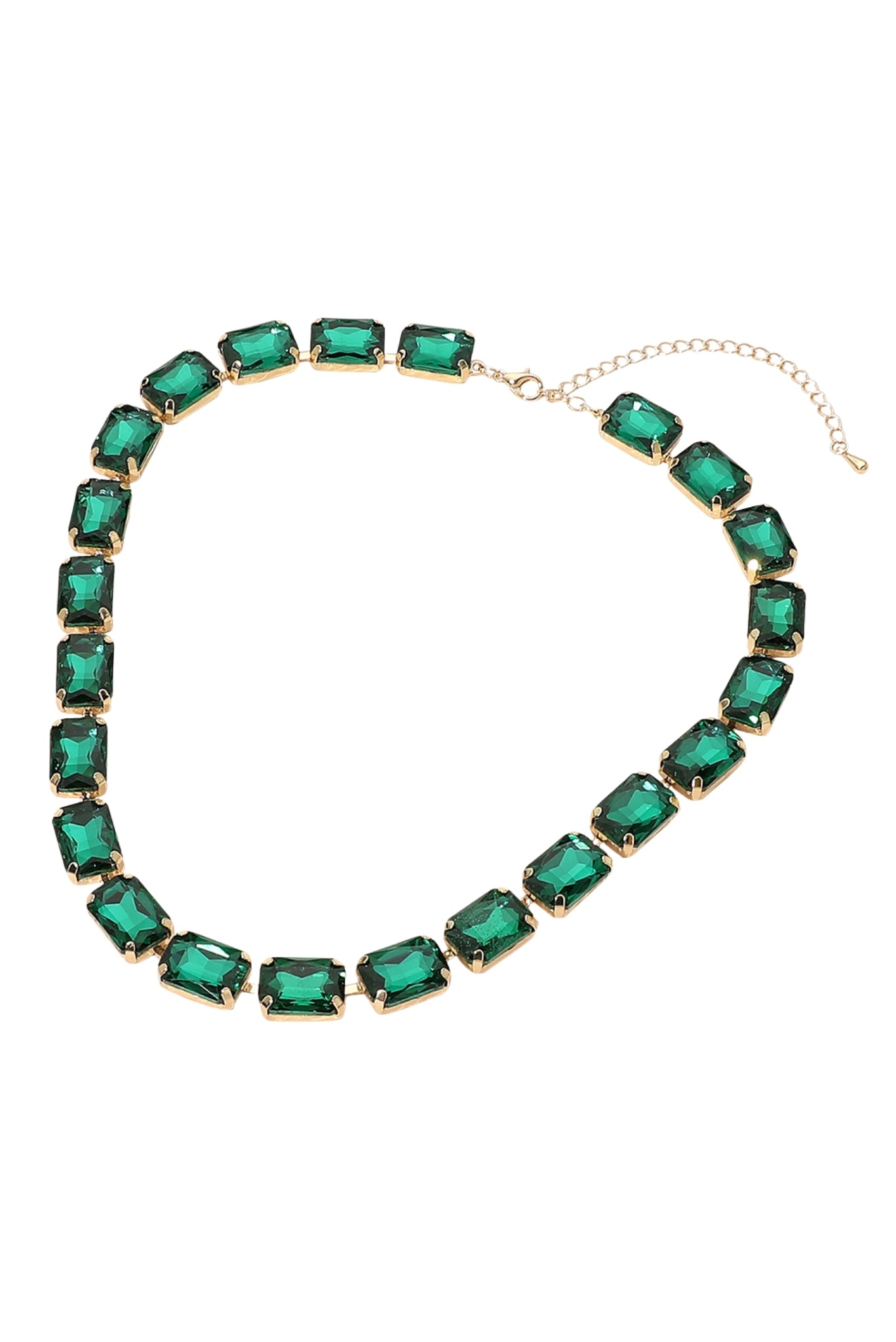 Emerald Rectangular Stone Necklace