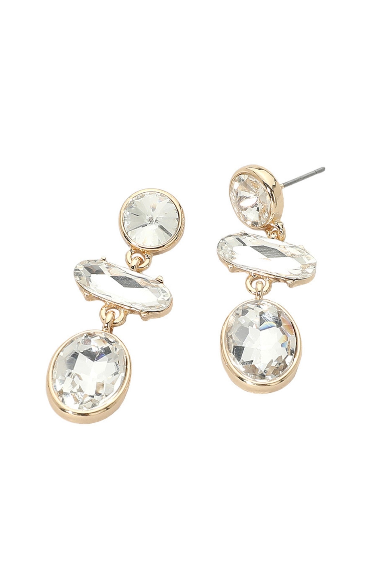 Rhinestone Multi Shape Drop Earrings
