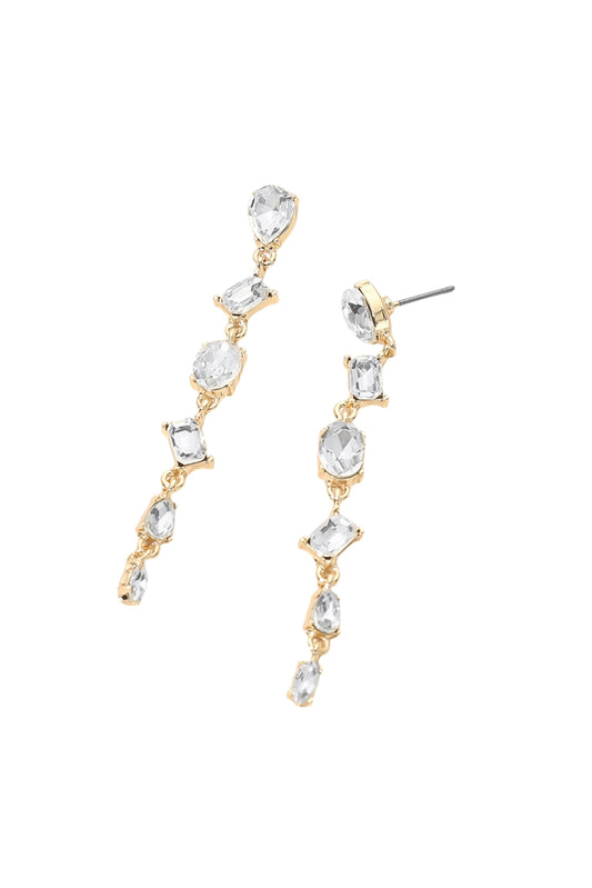 Rhinestone Cluster Link Drop Earrings