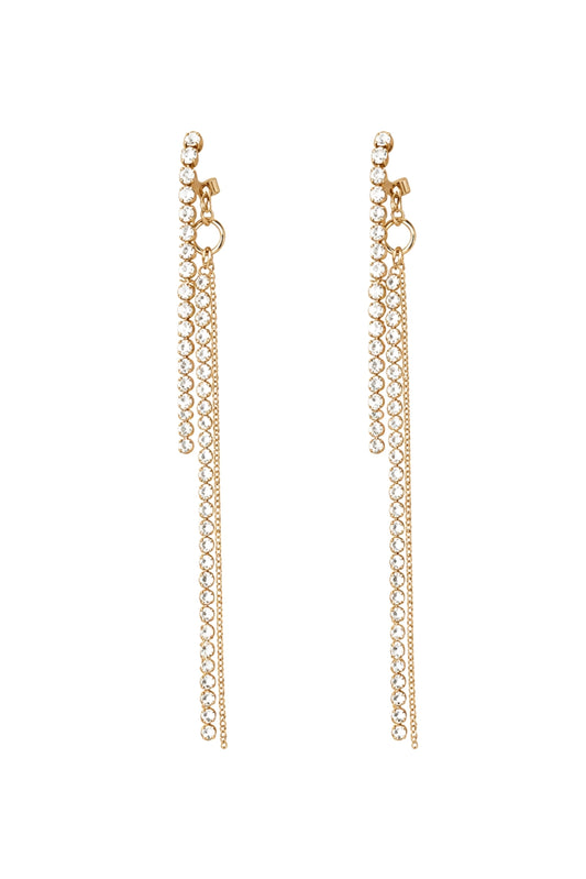 Rhinestone Fringe Drop Earrings